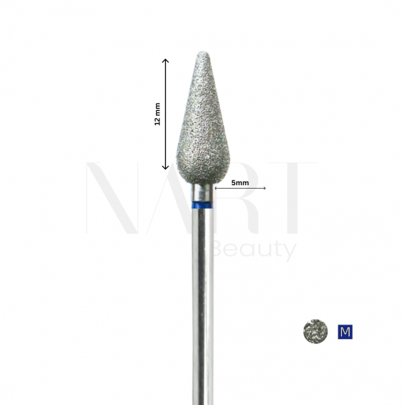 Diamond Nail Drill Bit, Cone Blue, 5x12 mm