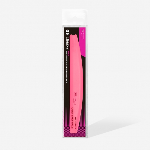 Crescent beveled plastic base for nail file...