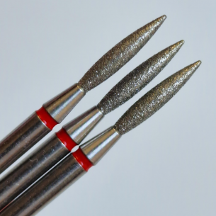 Cuticle Drill Bit, Diamond Flame Red, 2 x10 mm 2