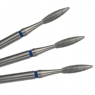 Cuticle Drill Bit, Diamond Flame Blue, 2x8mm 2
