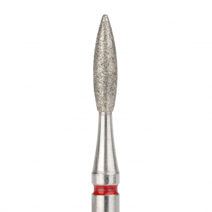 Cuticle Drill Bit, Diamond Flame Red, 2x8mm