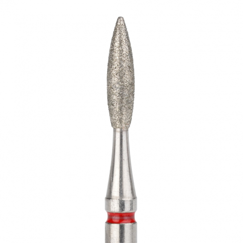 Cuticle Drill Bit, Diamond Flame Red, 2x8mm