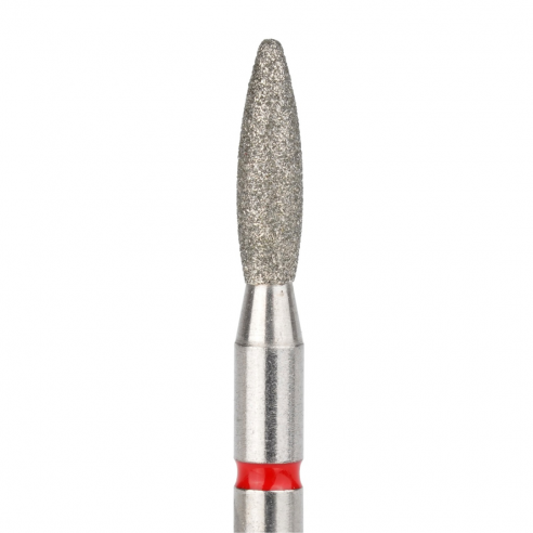 Cuticle Drill Bit, Diamond Flame Red, 2.3x8mm