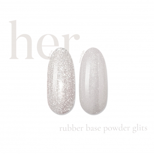 Rubber Base POWDER GLITS, 12ml, HER