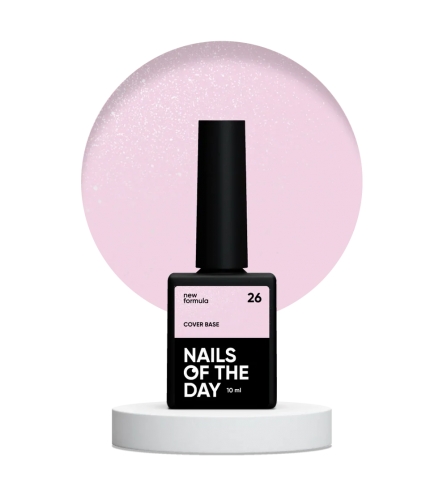 NAILSOFTHEDAY Cover base shimmer 26 - camouflage soft pink shimmer base , 10 ml