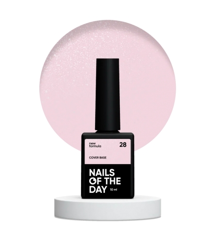 NAILSOFTHEDAY Cover base shimmer 28 - camouflage translucent powder pink shimmer base , 10 ml