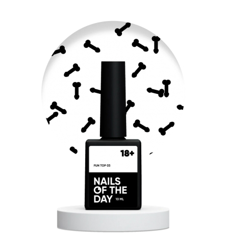 NAILSOFTHEDAY FUN! top 03, finishing coating for nails with black art decor, without a sticky layer, 10 ml