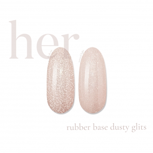 Rubber Base DUSTY GLITS, 12ml, HER