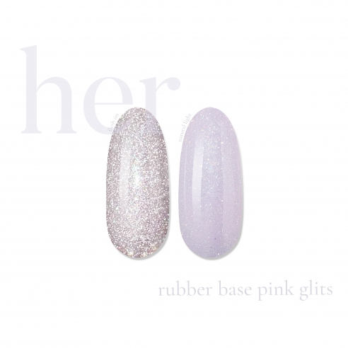 Rubber Base PINK GLITS, 12ml, HER