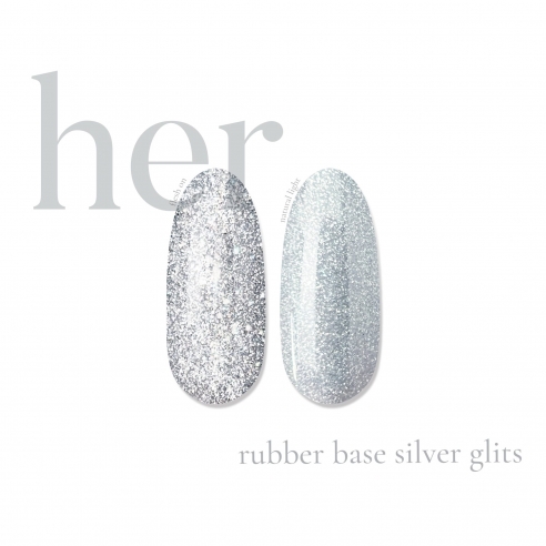 Rubber Base SILVER GLITS, 12ml, HER