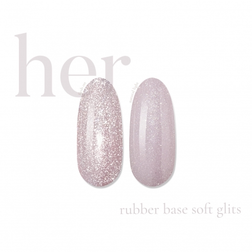 Rubber Base SOFT GLITS, 12ml, HER