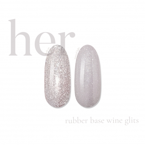 Rubber Base WINE GLITS, 12ml, HER