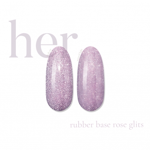 Rubber Base ROSE GLITS, 12ml, HER