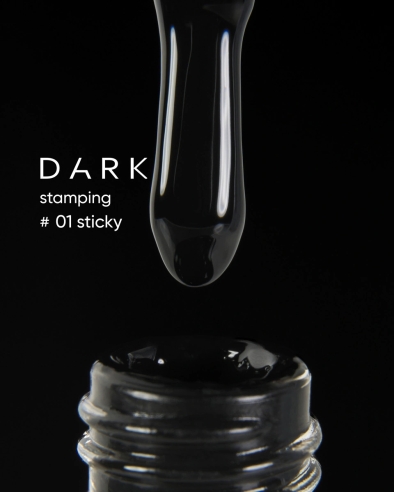 DARK Stamping polish №01 black STICKY, 10 ml