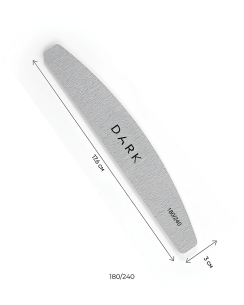 DARK nail file set - grey foam oval, 25 pcs (180/240 grit)