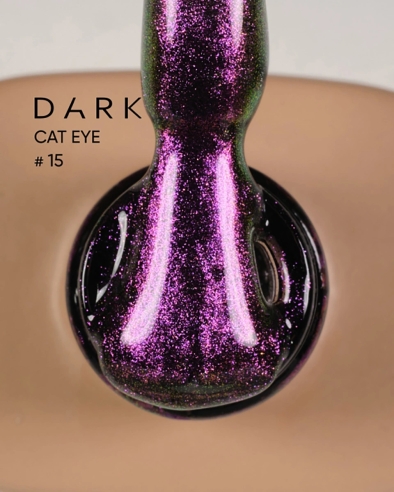 Dark gel polish Cat Eye 15, 6 ml