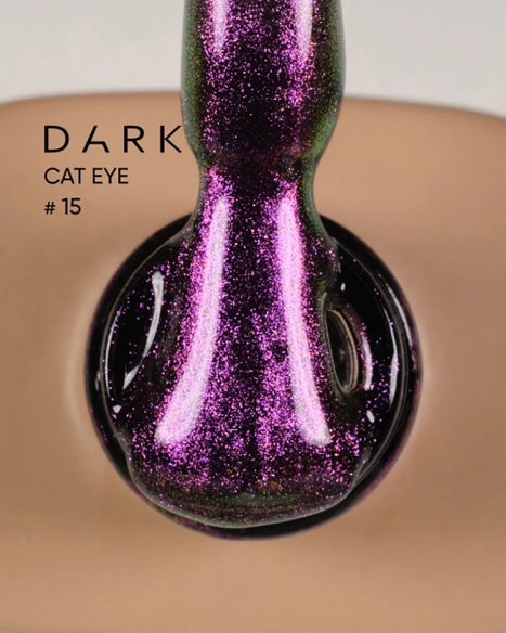 Dark gel polish Cat Eye 15, 6 ml