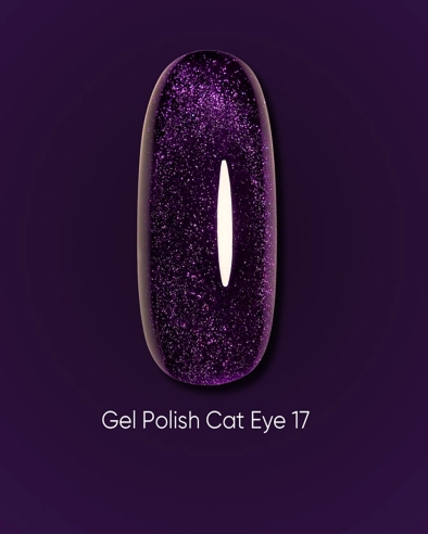 Dark gel polish Cat Eye 17, 6 ml
