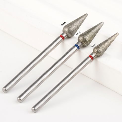 Diamond Nail Drill Bit, Cone Red, 4x12 mm