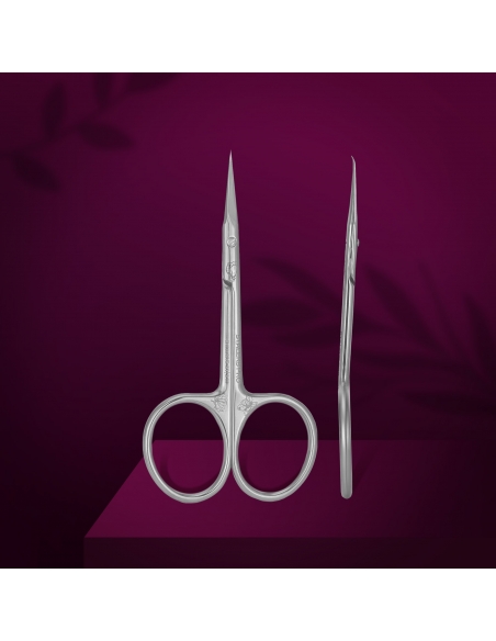 SX-21/2m Cuticle scissors with hook Staleks Pro Exclusive 21 Type 2 (Magnolia)