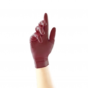 Powder Free Nitrile Gloves Burgundi Pearl- Pack of 100