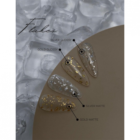 HEYLOVE (Hello) Gold Flakes Matte Top, 15 ml