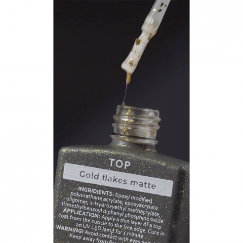 HEYLOVE (Hello) Gold Flakes Matte Top, 15 ml