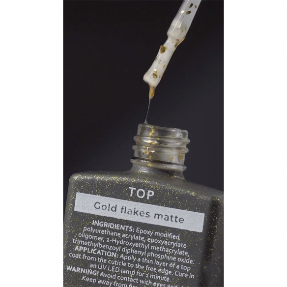 HEYLOVE (Hello) Gold Flakes Matte Top, 15 ml