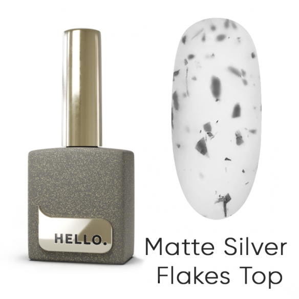 HEYLOVE (Hello) Silver Flakes Matte Top, 15 ml