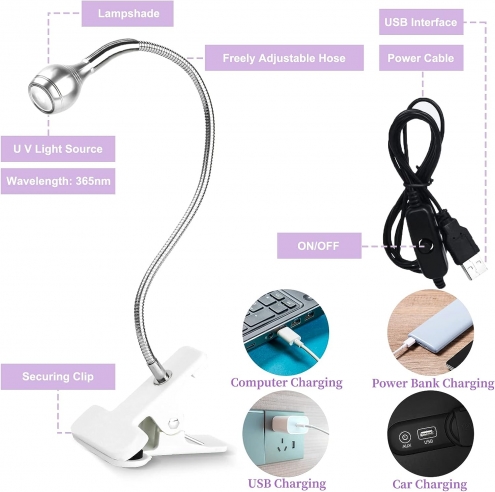 UV LED Light for Nails, Mini UV Lamp, Silver