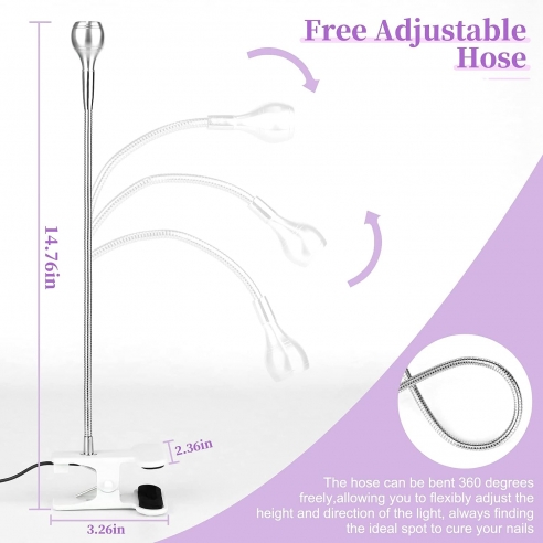 UV LED Light for Nails, Mini UV Lamp, Silver