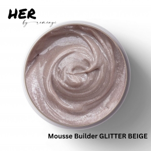 Mousse Builder Gel GLITTER BEIGE  , 15g - HER