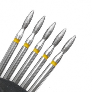 Cuticle Drill Bit, Diamond Flame Yellow, 2.3x10mm 2