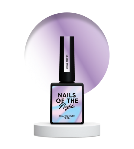 NAILSOFTHENIGHT Shell top 01 – pearl top with purple rub without sticky layer, 10 ml
