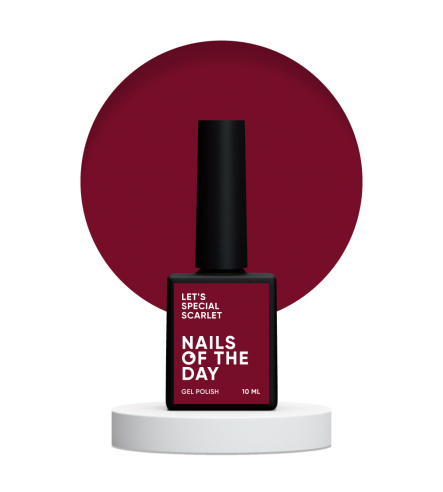 NAILSOFTHEDAY Let's special Scarlet — red-crimson gel polish for nails covering in one layer, 10 ml