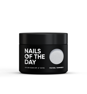 NAILSOFTHEDAY Polygel shimmer 01 — Polygel white with...