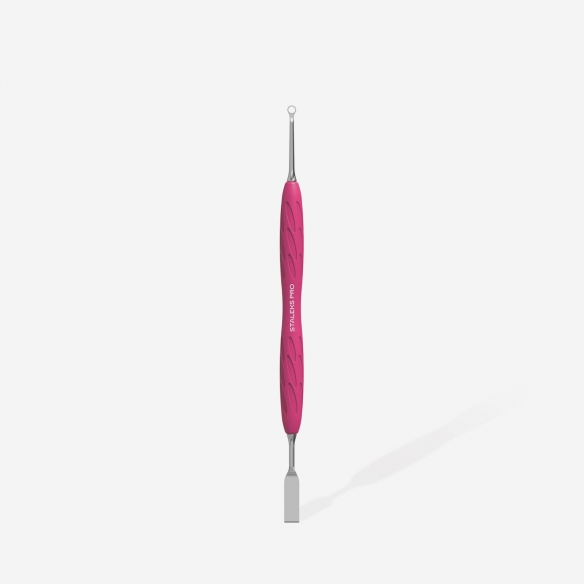 Manicure pusher with silicone handle “Gummy” UNIQ 11 TYPE 1 (flat straight pusher + ring)
