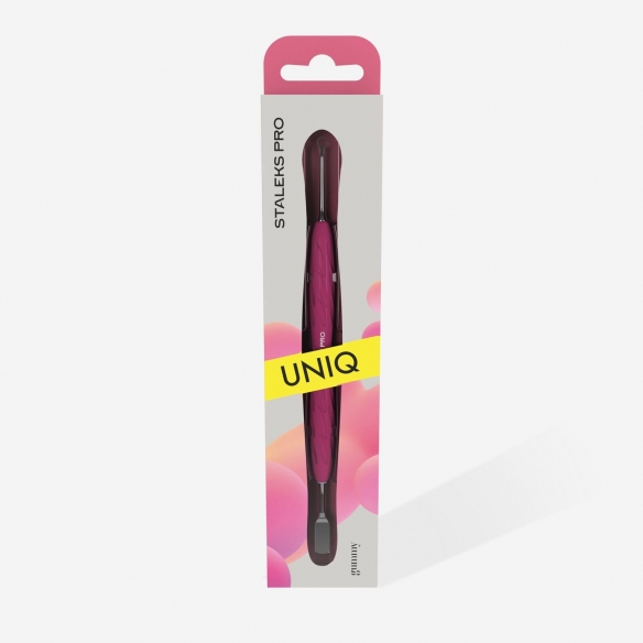 Manicure pusher with silicone handle “Gummy” UNIQ 11 TYPE 1 (flat straight pusher + ring)