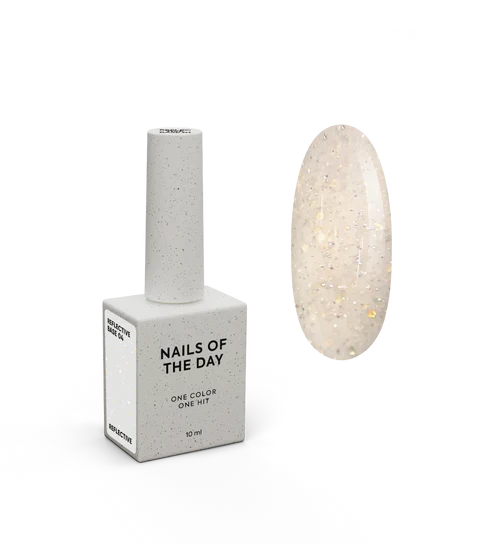 NAILSOFTHENIGHT Reflective base 04 – camouflage reflective base with shimmer (beige-milky), 10 ml