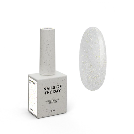NAILSOFTHENIGHT Opal Top 01 — Top coat with opal glitter on a transparent base, no sticky layer and no UV filters for nails, 10 ml