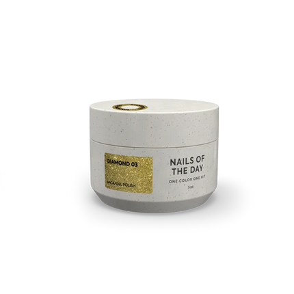NAILSOFTHENIGHT Diamond Premium Gel - Gel Polish 03 — Gold Gel Polish with Fine Metallic Nail Polish, 5 ml