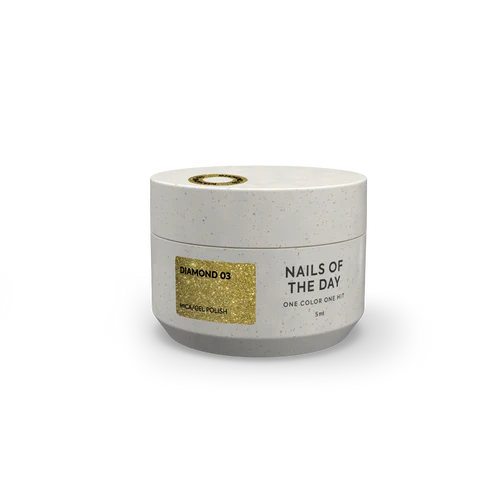 NAILSOFTHENIGHT Diamond Premium Gel - Gel Polish 03 — Gold Gel Polish with Fine Metallic Nail Polish, 5 ml