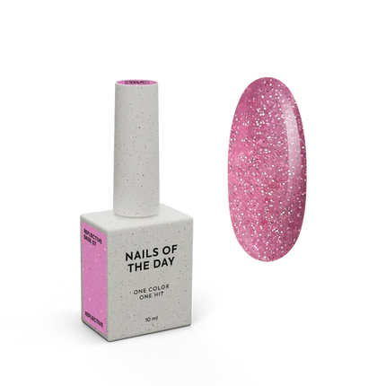 NAILSOFTHENIGHT NEW Reflective base 07 – camouflage reflective base with shimmer (bright pink), 10 ml