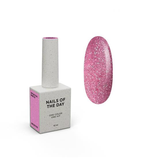 NAILSOFTHENIGHT NEW Reflective base 07 – camouflage reflective base with shimmer (bright pink), 10 ml