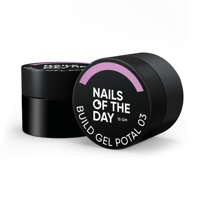 NAILSOFTHEDAY Build gel Potal 03 — pink building gel with potal for nails, 15 mlof NAILSOFTHEDAY