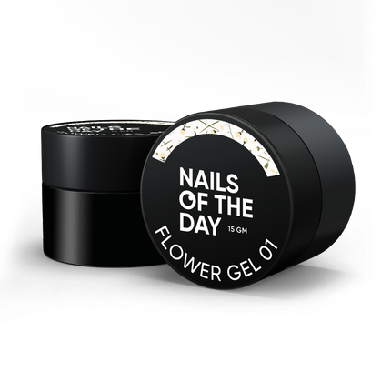 NAILSOFTHEDAY Builder gel Flower 01 — transparent building gel with dry flowers for nails, 15 ml