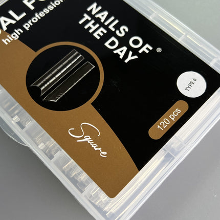 NAILSOFTHEDAY Dual Form Square (Type 6) — upper form arched square for partial correction/extension of nails, 120 pcs