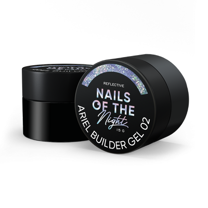 NAILSOFTHENIGHT Ariel gel 02 — building gel with multi-colored yuki flakes for nails, 15 g