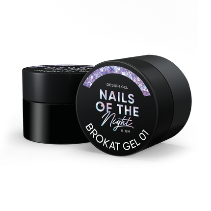 NAILSOFTHENIGHT Brokat gel 01 — design gel with multi-colored brocade and glitter for nails, 5 gm