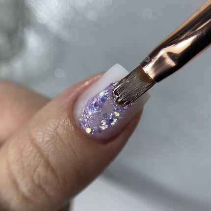 NAILSOFTHENIGHT Brokat gel 01 — design gel with multi-colored brocade and glitter for nails, 5 gm